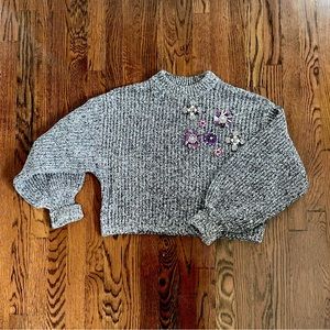 Vintage Bejeweled Grey Cozy Sweater size S/M